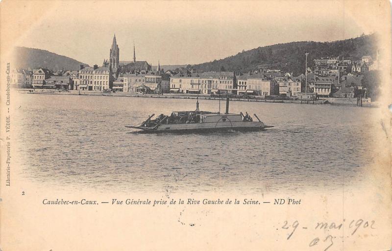 Carte postale ancienne Caudebec En Caux - Vue Generale Prise De La Rive Gauche De La Seine