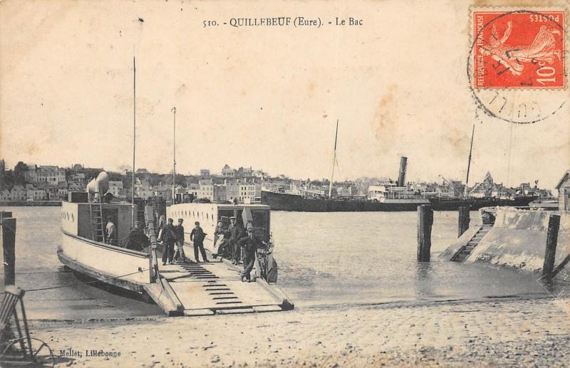 Carte postale ancienne Quillebeuf - Le Bac