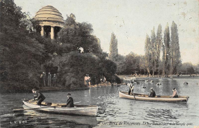 Carte postale ancienne Bois De Vincennes - Le Lac Daumesnil Et Le Temple Grec à Vincennes