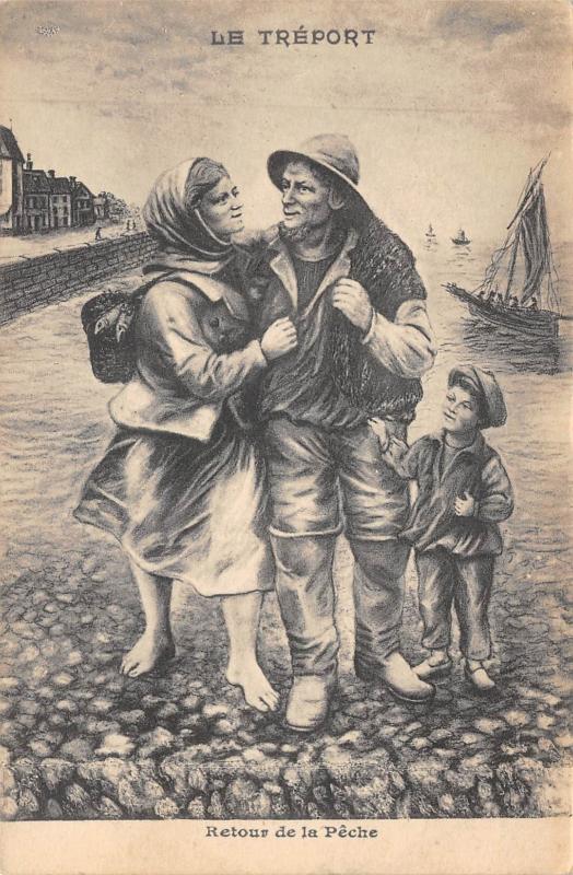 Carte postale ancienne Le Treport - Retour De La Peche au Tréport