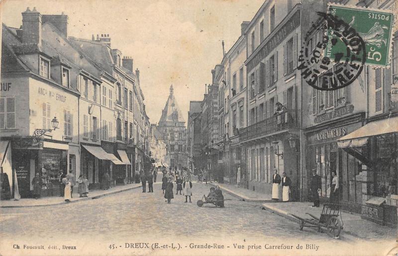Carte postale ancienne Droue - Grande Rue - Vue Prise Carrefour De Billy
