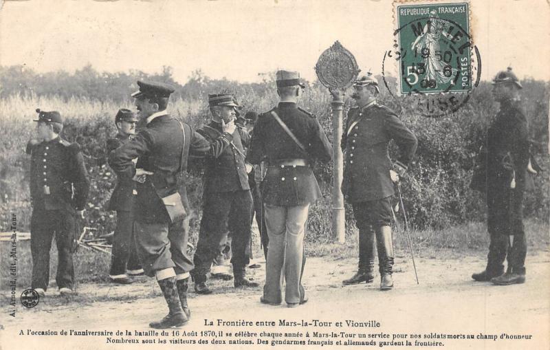 Carte postale ancienne La Frontiere Entre Mars La Tour Et Vionville à Mars-la-Tour
