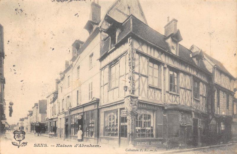 Carte postale ancienne Sens - Maison D'Abraham à Sens