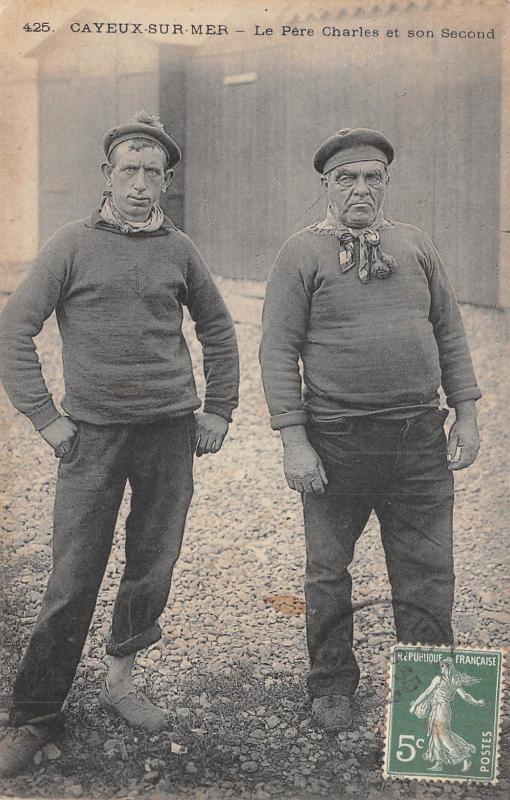 Carte postale ancienne Cayeux Sur Mer - Le Pere Charles Et Son Second à Cayeux-sur-Mer
