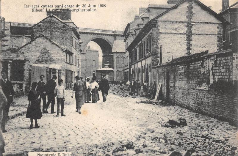 Carte postale ancienne Ravages Causes Par L'Orage Du 30 Juin 1908 A Elbeuf à Elbeuf