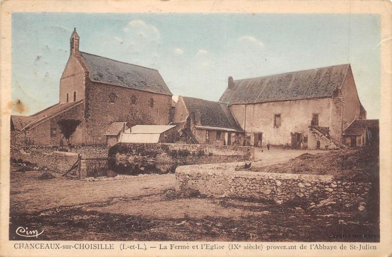 Carte postale ancienne Chanceaux - La Ferme Et Eglise