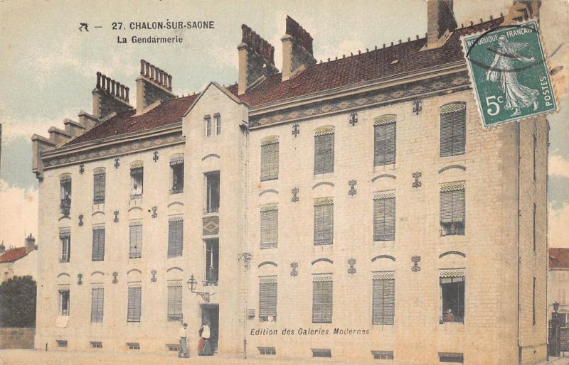 Carte postale ancienne Chalon Sur Saone - La Gendarmerie à Chalon-sur-Saône