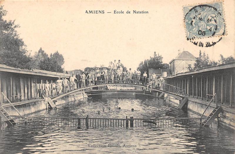 Carte postale ancienne Amiens - Ecole De Natation à Amiens