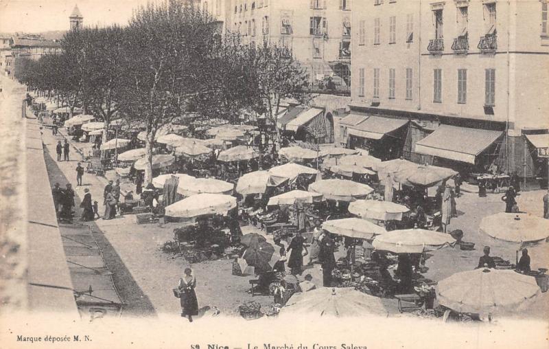Carte postale ancienne Nice - Le Marche Du Cours Saleya à Nice
