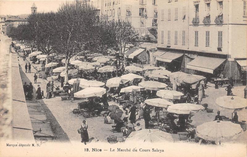Carte postale ancienne Nice - Le Marche Du Cours Saleya à Nice