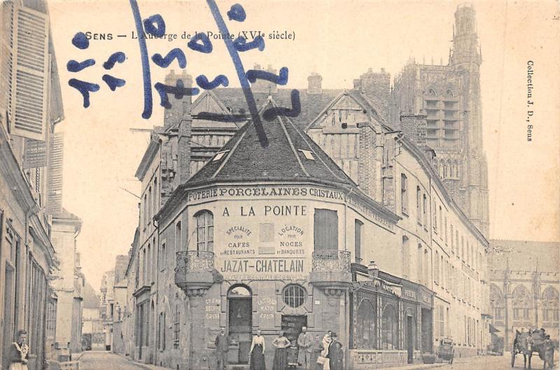 Carte postale ancienne Sens - L'Auberge De La Pointe à Sens