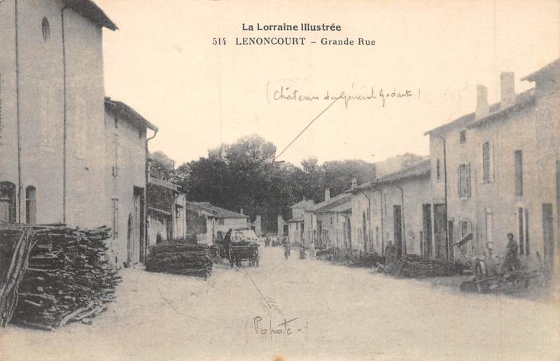 Carte postale ancienne Lenoncourt - Grande Rue à Grand