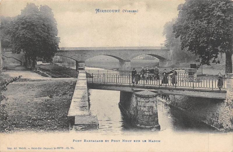 Carte postale ancienne Mirecourt - Pont Barbacane Et Pont Neuf Sue Le Madon à Mirecourt