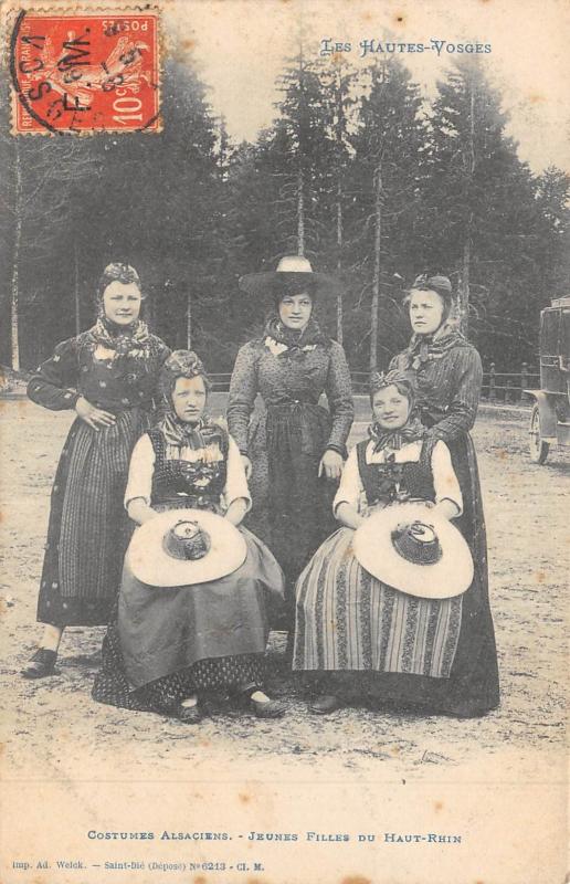 Carte postale ancienne Costumes Alsaciens - Jeunes Filles Du Haut Rhin
