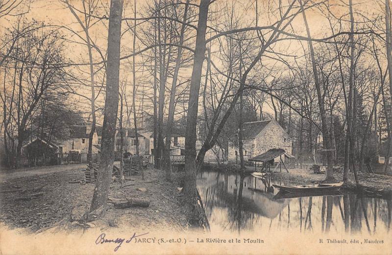 Carte postale ancienne Jarcy - La Riviere Et Le Moulin