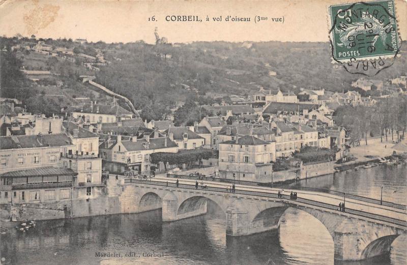Carte postale ancienne Corbeil - A Vol D'Oiseau