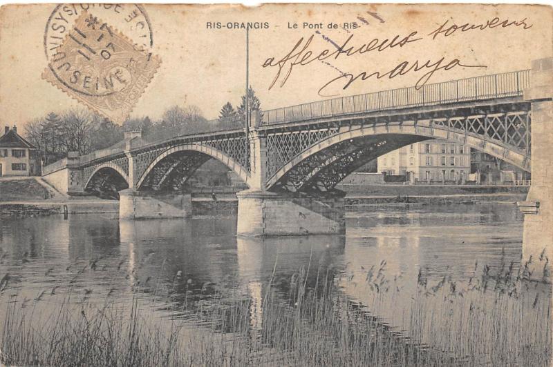 Carte postale ancienne Ris Orangis - Le Pont De Ris à Ris-Orangis