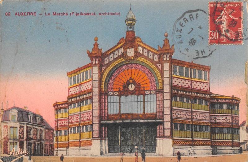 Carte postale ancienne Auxerre - Le Marche à Auxerre