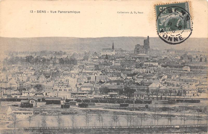 Carte postale ancienne Sens - Vue Panoramique à Sens