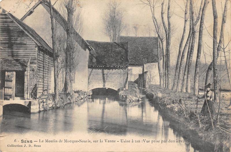 Carte postale ancienne Sens - Le Moulin De Mocque Souris - Usine A Tan à Sens
