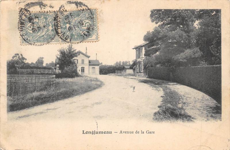 Carte postale ancienne Longjumeau - Avenue De La Gare à Longjumeau
