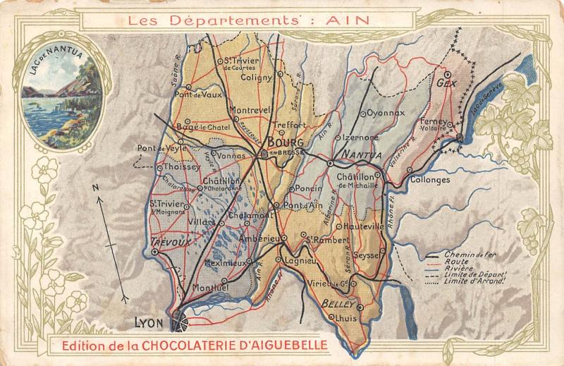 Carte postale ancienne Cpa Represenant Le Departement De L'Ain - Cpa Publicite