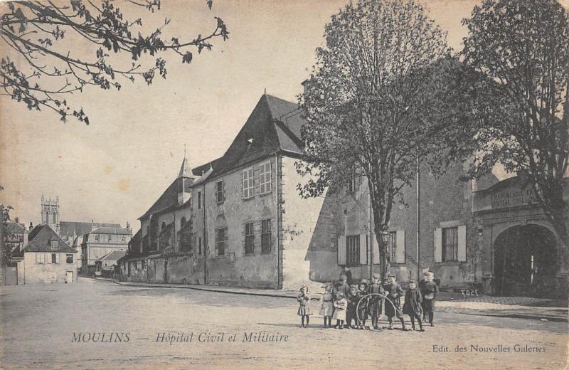 Carte postale ancienne Moulins - Hopital Civil Et Militaire à Moulins