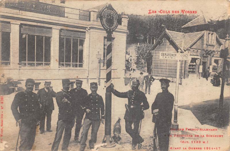 Carte postale ancienne Cols Des Vosges - Groupe Franco Allemand - Douane