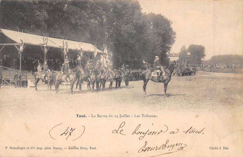 Carte postale ancienne Toul - La Revue Du 14 Juillet - Les Tribunes à Toul