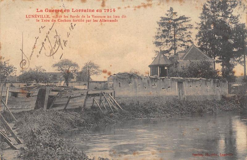 Carte postale ancienne Luneville - Sur Les Bords De La Vezouze Au Lieu Dit Le Trou Du Cochon à Lunéville