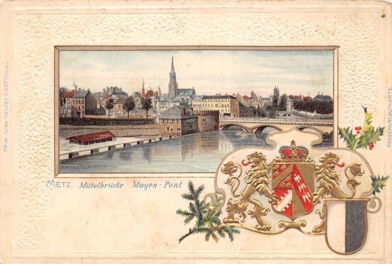 Carte postale ancienne Metz - Moyen Pont à Metz