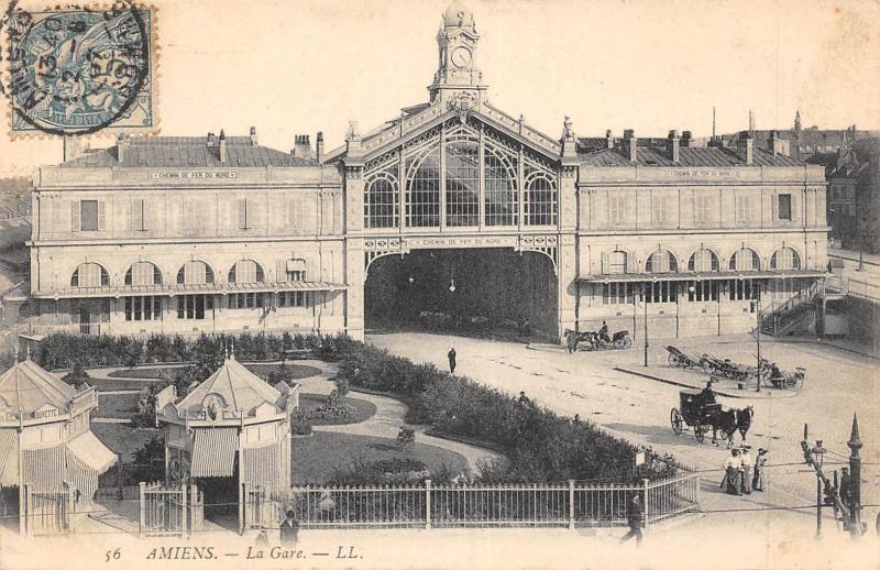 Carte postale ancienne Amiens - La Gare à Amiens