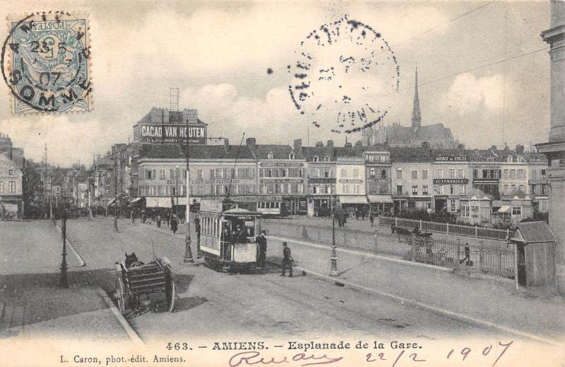 Carte postale ancienne Amiens - Esplanade De La Gare à Amiens
