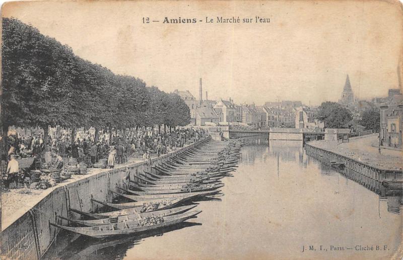 Carte postale ancienne Amiens - Le Marche Sur L'Eau à Amiens