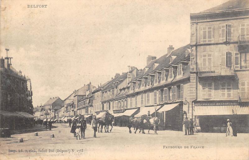 Carte postale ancienne Belfort - Faubourg De France à Belfort
