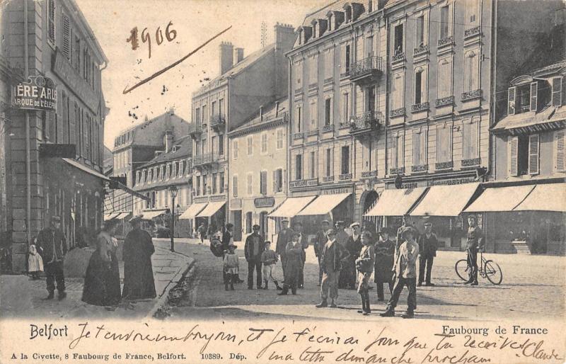 Carte postale ancienne Belfort - Faubourg De France à Belfort