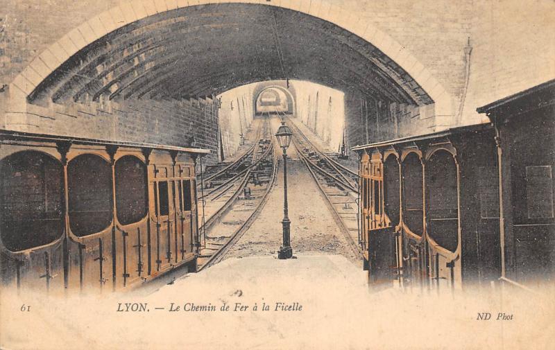 Carte postale ancienne Lyon - Le Chemin De Fer A La Ficelle à Lyon