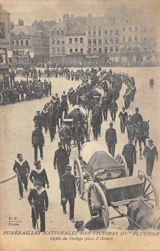 Carte postale ancienne Calais - Funerailles Nationales Des Victimes Du Pluviose - N°1 à Calais