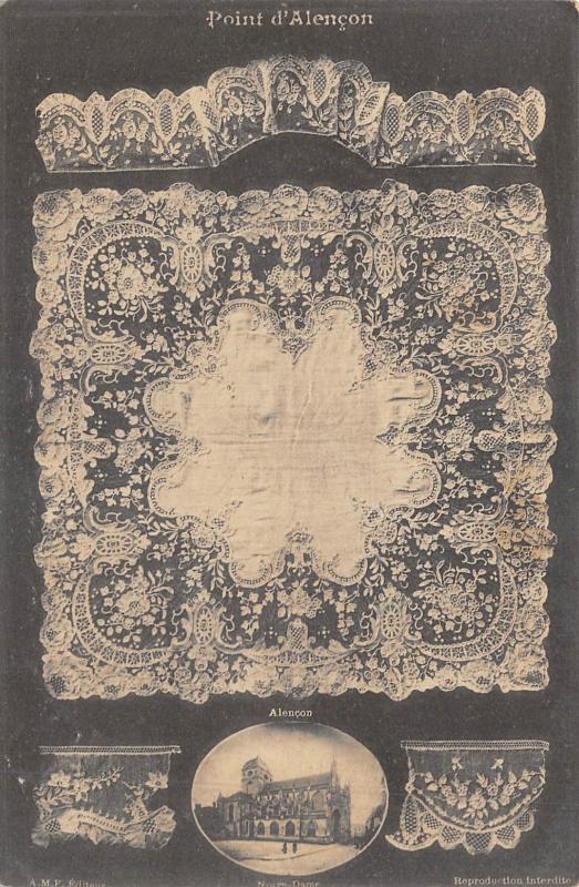 Carte postale ancienne Point D'Alencon