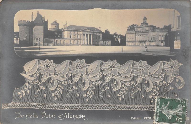 Carte postale ancienne Dentelle Point D'Alencon
