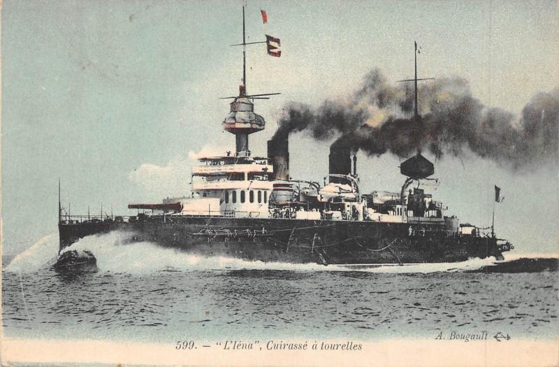 Carte postale ancienne Marine De Guerre - L'Iena - Cuirasse A Tourelles