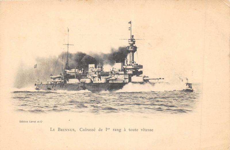 Carte postale ancienne Marine De Guerre - Le Brennus - Cuirasse De 1er Rang A Toute Vitesse