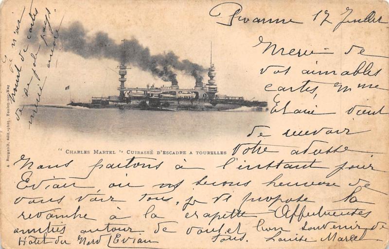 Carte postale ancienne Marine De Guerre - Charles Martel - Cuirasse D'Escadre A Tourelles