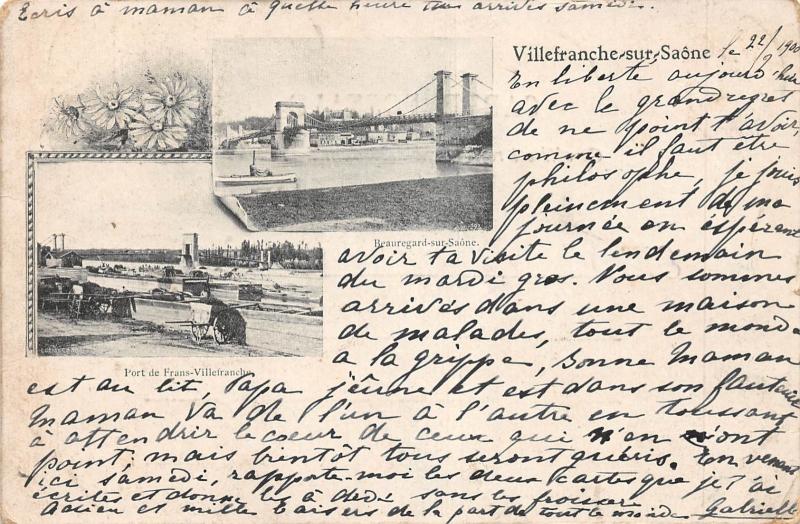 Carte postale ancienne Villefranche Sur Saone - Port De Frans Villefranche à Villefranche-sur-Saône