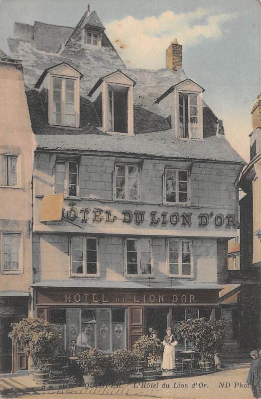 Carte postale ancienne Quimper - Hotel Du Lion D'Or à Quimper