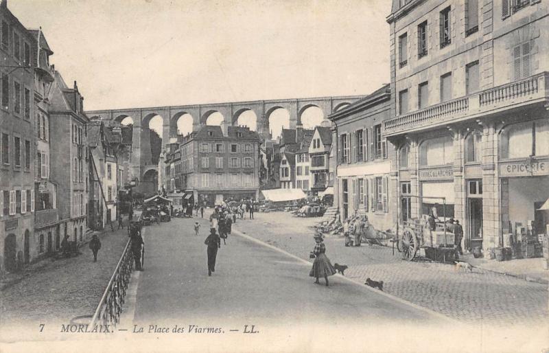 Carte postale ancienne Morlaix - La Place Des Viarmes à Morlaix