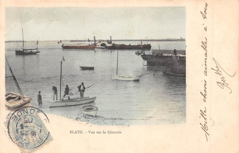 Carte postale ancienne Blaye - Vue Sur La Gironde à Blaye