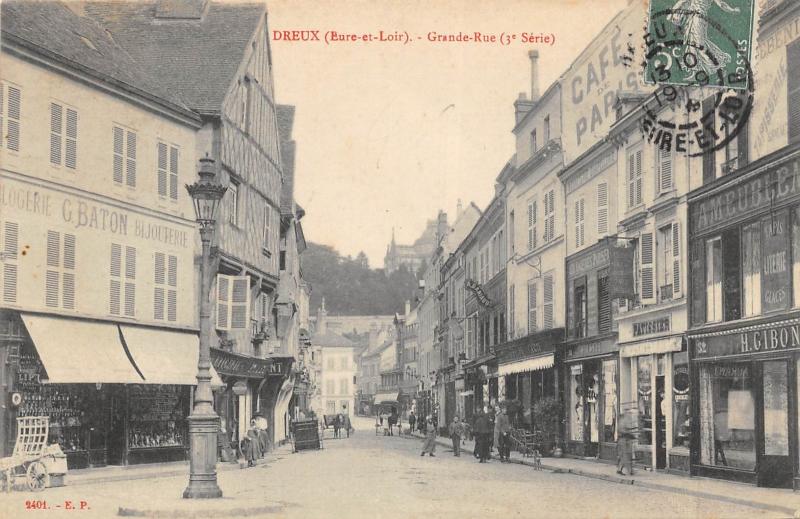 Carte postale ancienne Dreux - Grande Rue à Dreux
