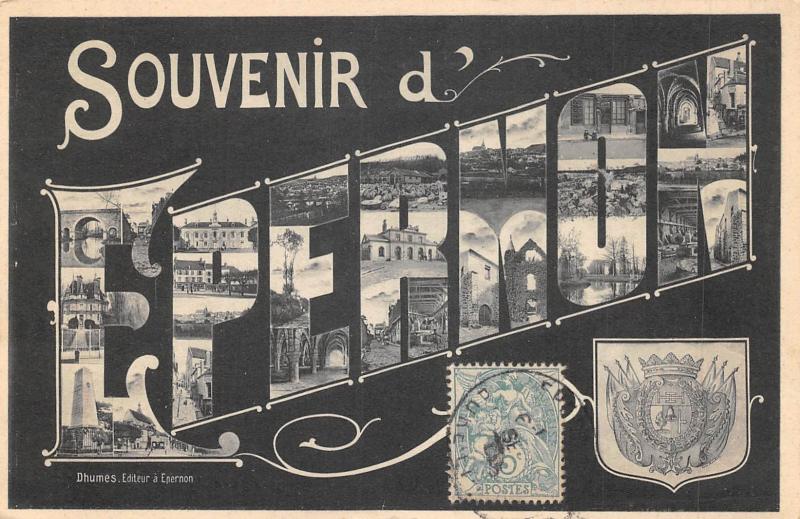Carte postale ancienne Souvenir D'Epernon