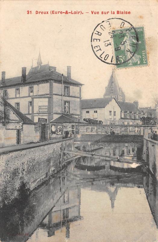 Carte postale ancienne Dreux - Vue Sur La Blaise à Dreux